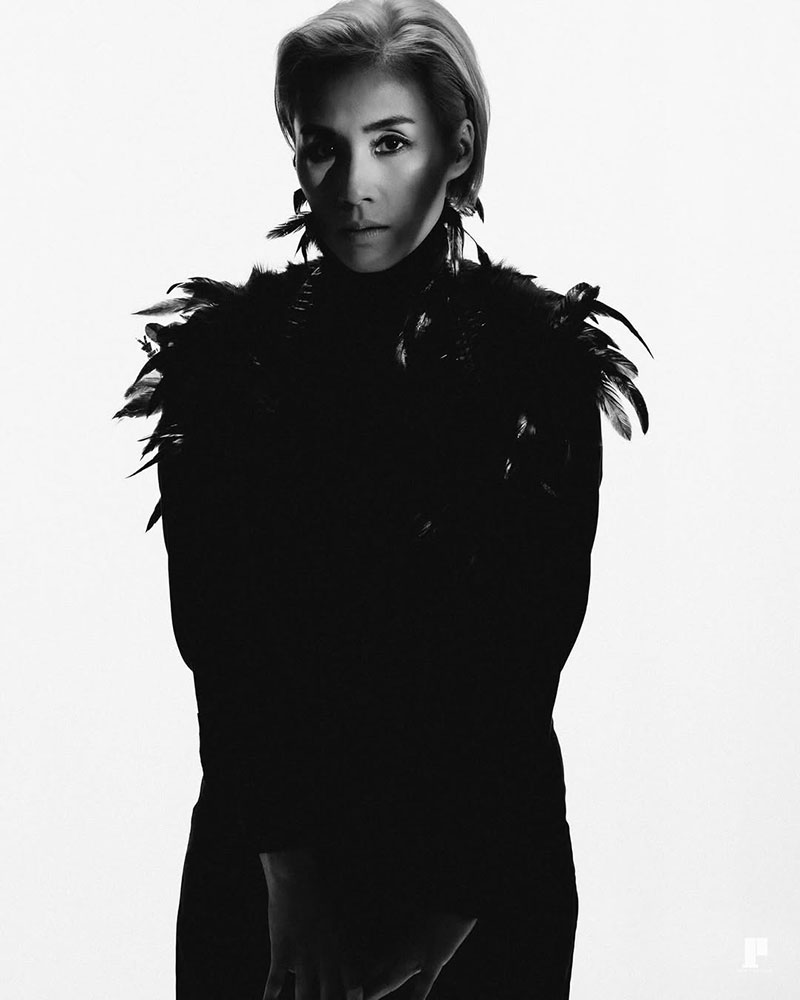 Maita Ponce wearing all black for the promo photo of Si Faust